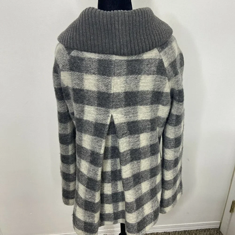 Free People Wool Plaid Shacket Woman 6 Small Collared‎ Loose